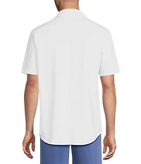 Cremieux Blue Label Solid Coat Front Short Sleeve Shirt