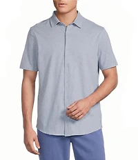 Cremieux Blue Label Solid Coat Front Short Sleeve Shirt