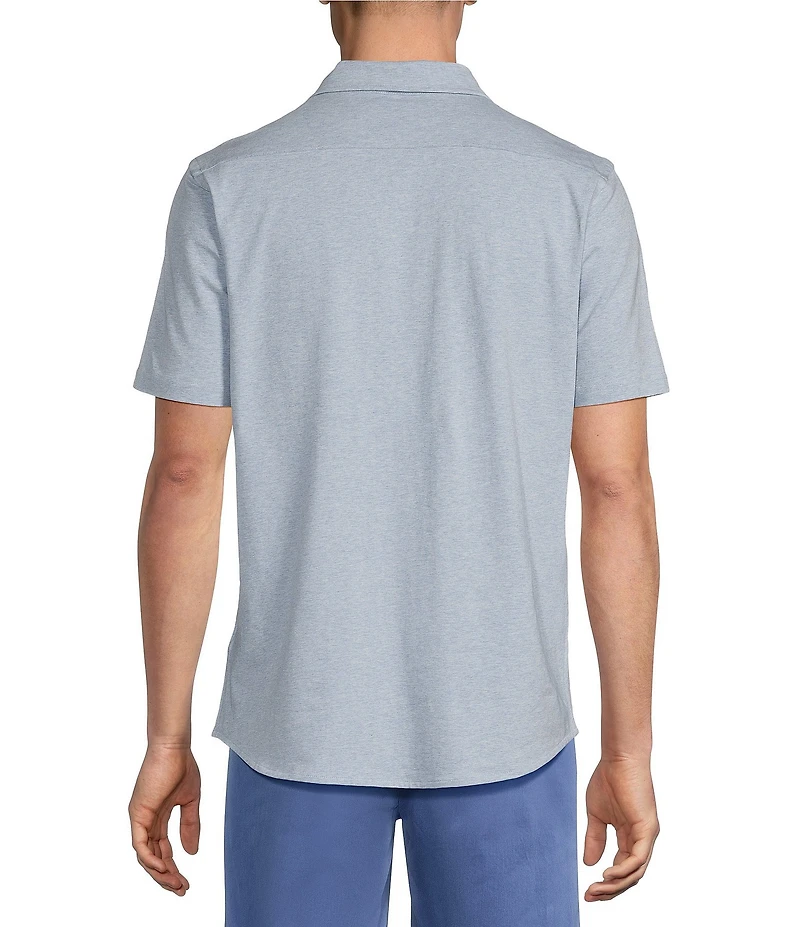 Cremieux Blue Label Solid Coat Front Short Sleeve Shirt