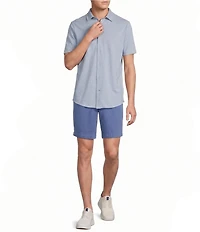 Cremieux Blue Label Solid Coat Front Short Sleeve Shirt