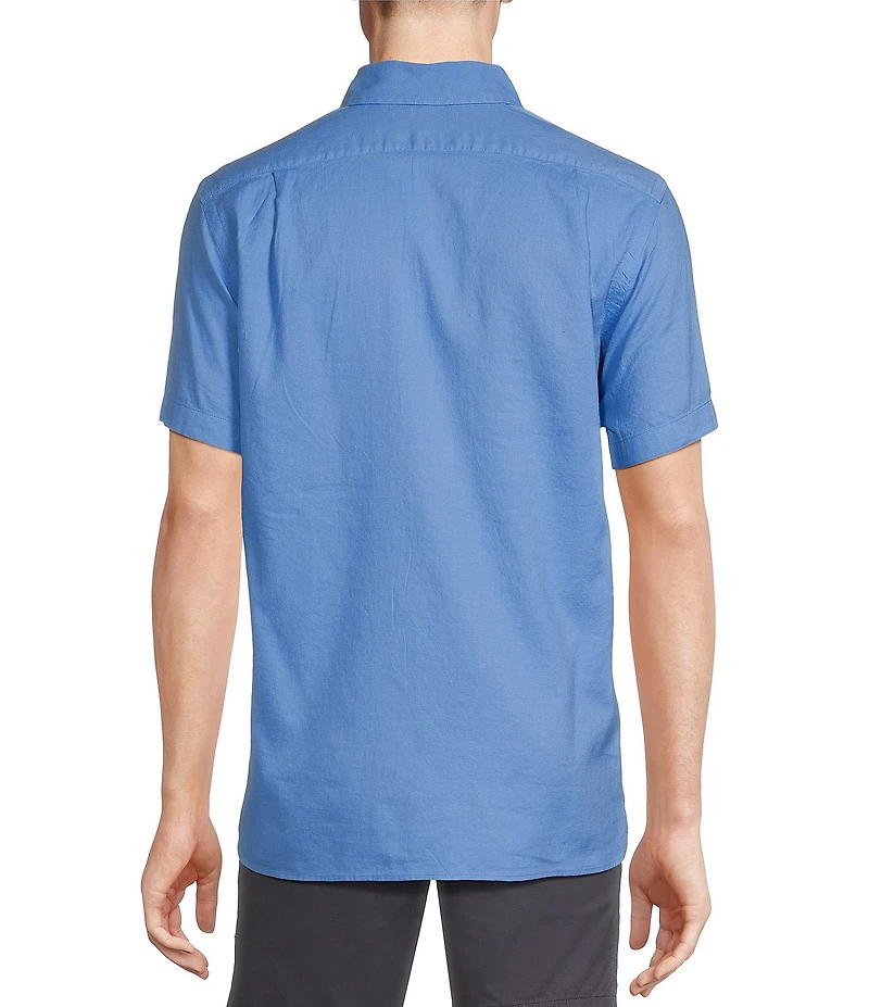 Cremieux Blue Label Solid Garment-Dyed Oxford Short Sleeve Woven Shirt
