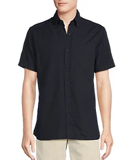 Cremieux Blue Label Solid Garment-Dyed Oxford Short Sleeve Woven Shirt