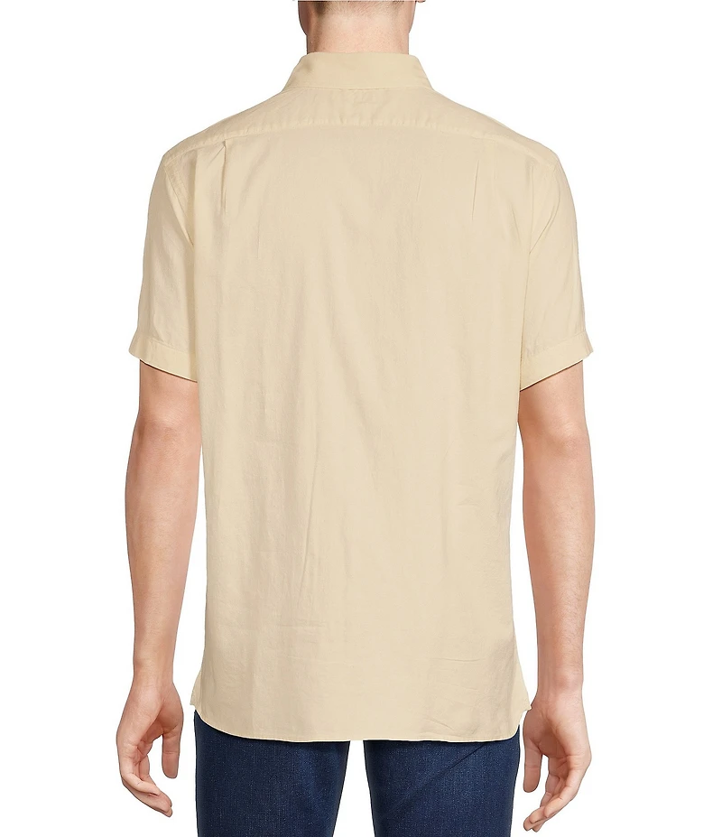 Cremieux Blue Label Solid Garment-Dyed Oxford Short Sleeve Woven Shirt