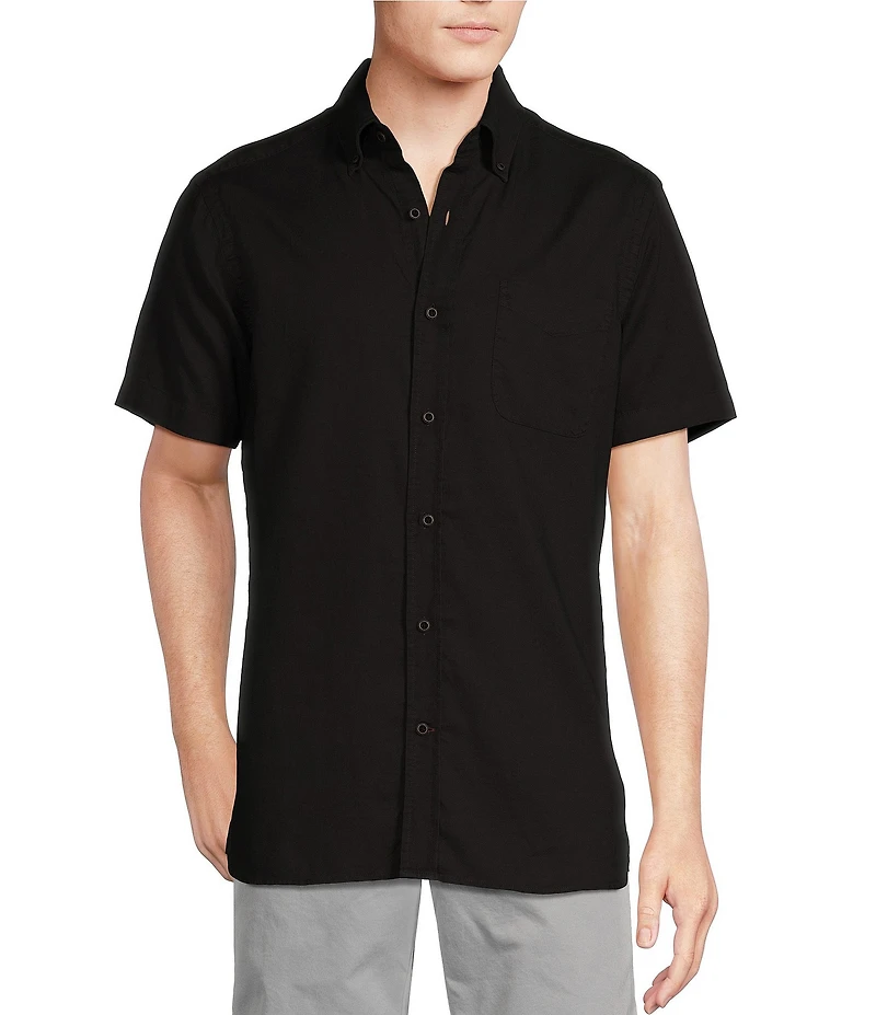 Cremieux Blue Label Solid Garment-Dyed Oxford Short Sleeve Woven Shirt
