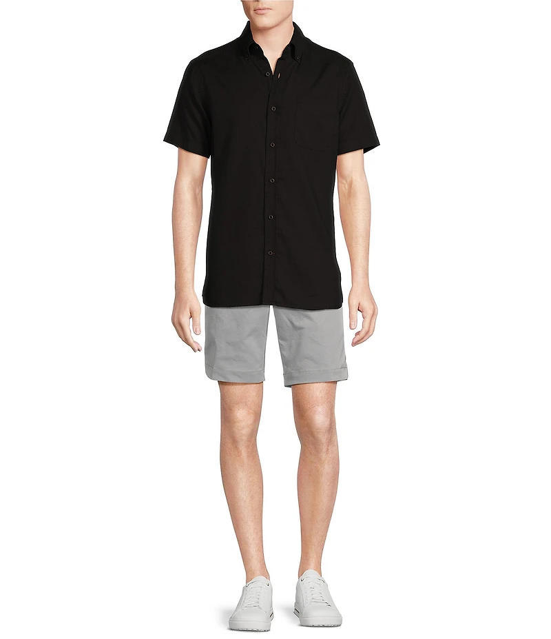 Cremieux Blue Label Solid Garment-Dyed Oxford Short Sleeve Woven Shirt