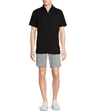 Cremieux Blue Label Solid Garment-Dyed Oxford Short Sleeve Woven Shirt