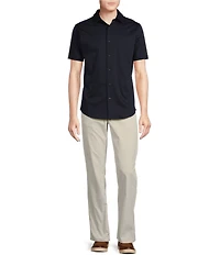 Cremieux Blue Label Solid Interlock Coat Front Knit Shirt