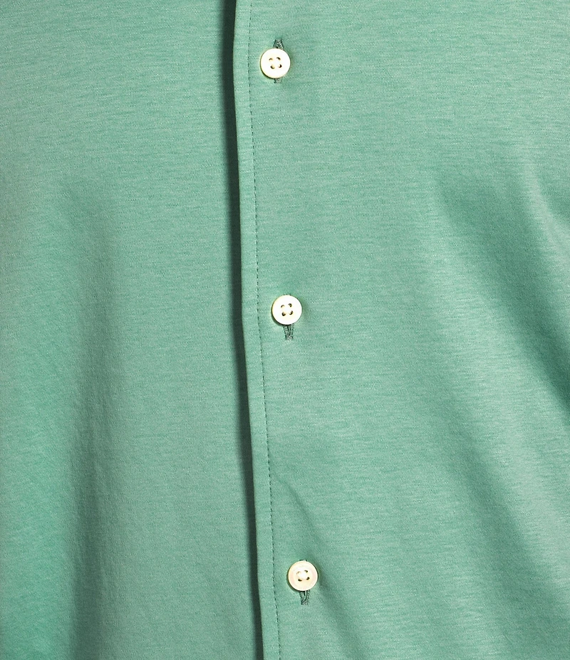 Cremieux Blue Label Solid Interlock Coat Front Knit Shirt