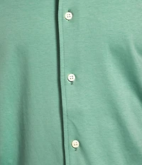 Cremieux Blue Label Solid Interlock Coat Front Knit Shirt