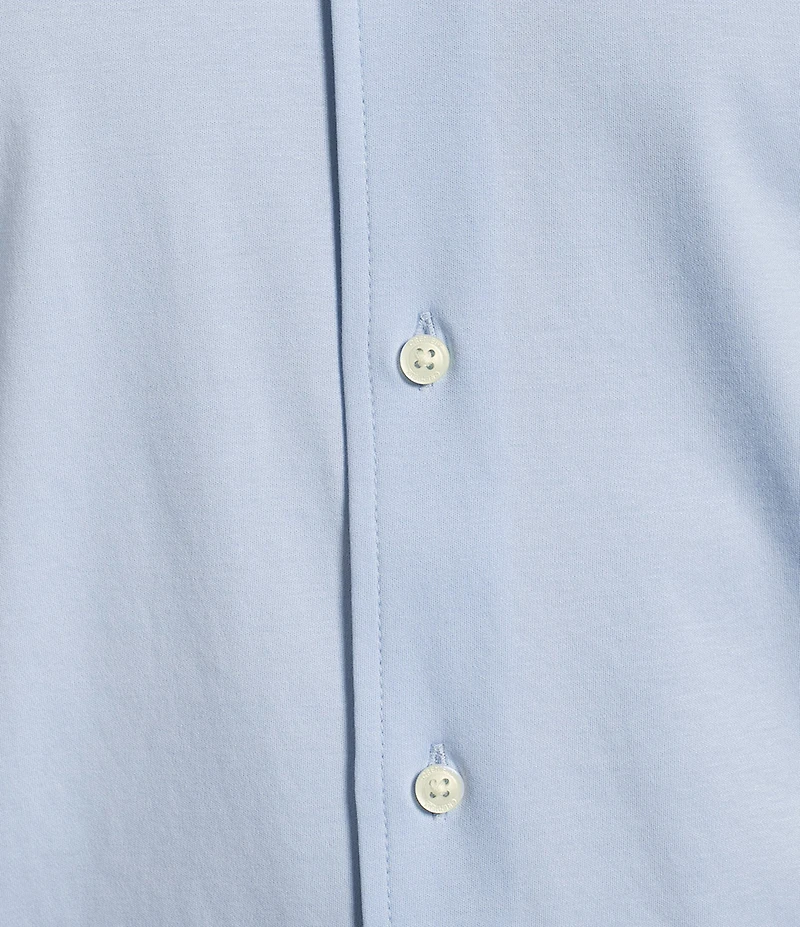 Cremieux Blue Label Solid Interlock Coat Front Knit Shirt