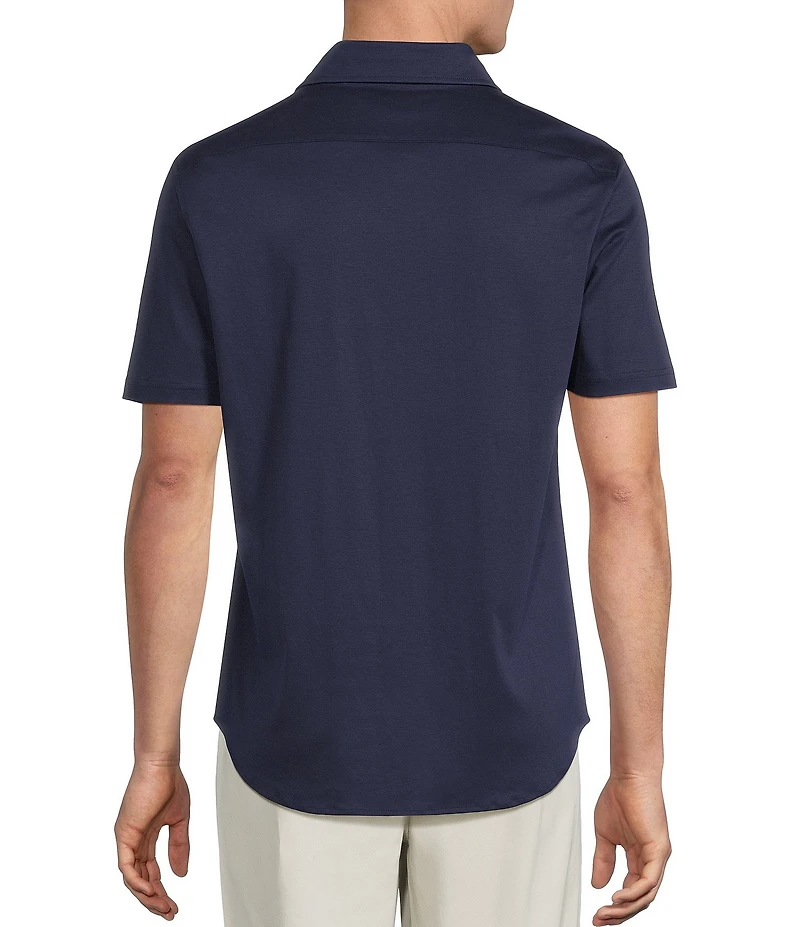 Cremieux Blue Label Solid Interlock Coat Front Knit Shirt