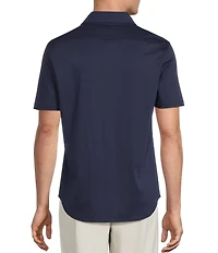 Cremieux Blue Label Solid Interlock Coat Front Knit Shirt