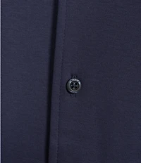 Cremieux Blue Label Solid Interlock Coat Front Knit Shirt