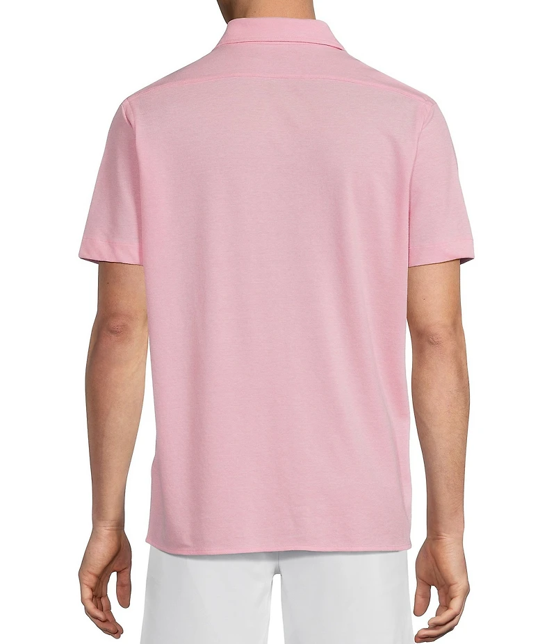Cremieux Blue Label Solid Knit Oxford Short Sleeve Woven Shirt
