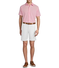 Cremieux Blue Label Solid Knit Oxford Short Sleeve Woven Shirt