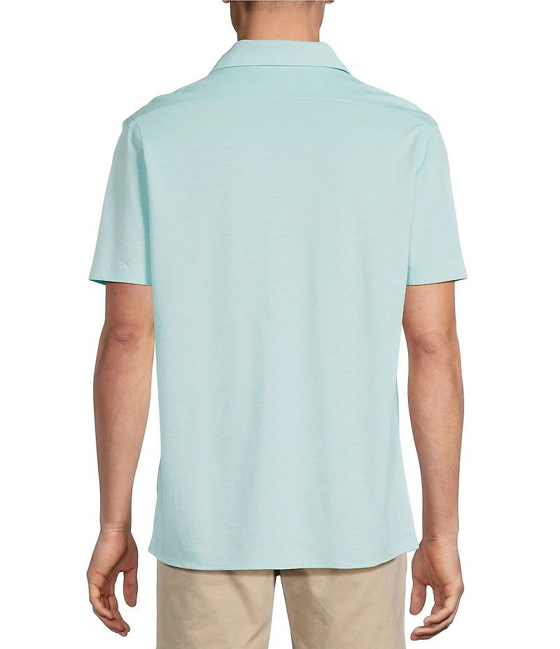 Cremieux Blue Label Solid Knit Oxford Short Sleeve Woven Shirt
