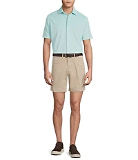 Cremieux Blue Label Solid Knit Oxford Short Sleeve Woven Shirt