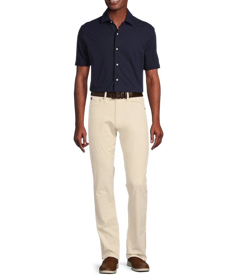 Cremieux Blue Label Solid Knit Oxford Short Sleeve Woven Shirt