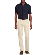Cremieux Blue Label Solid Knit Oxford Short Sleeve Woven Shirt