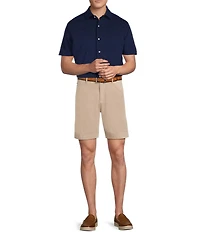 Cremieux Blue Label Solid Knit Oxford Short Sleeve Woven Shirt
