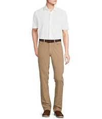 Cremieux Blue Label Solid Knit Oxford Short Sleeve Woven Shirt