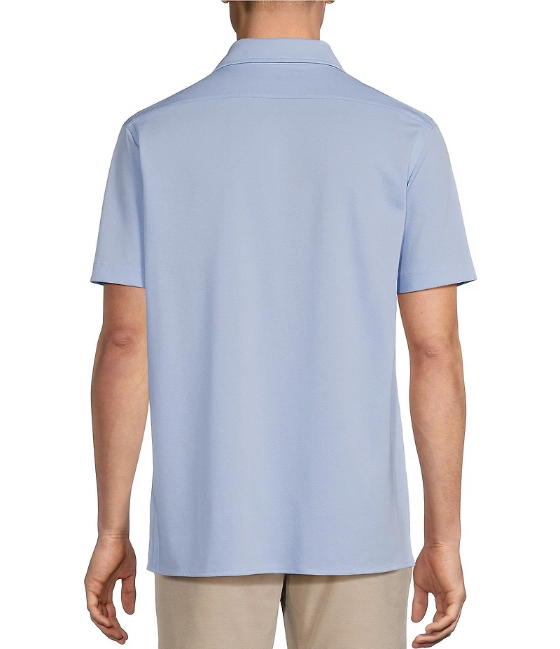 Cremieux Blue Label Solid Knit Oxford Short Sleeve Woven Shirt