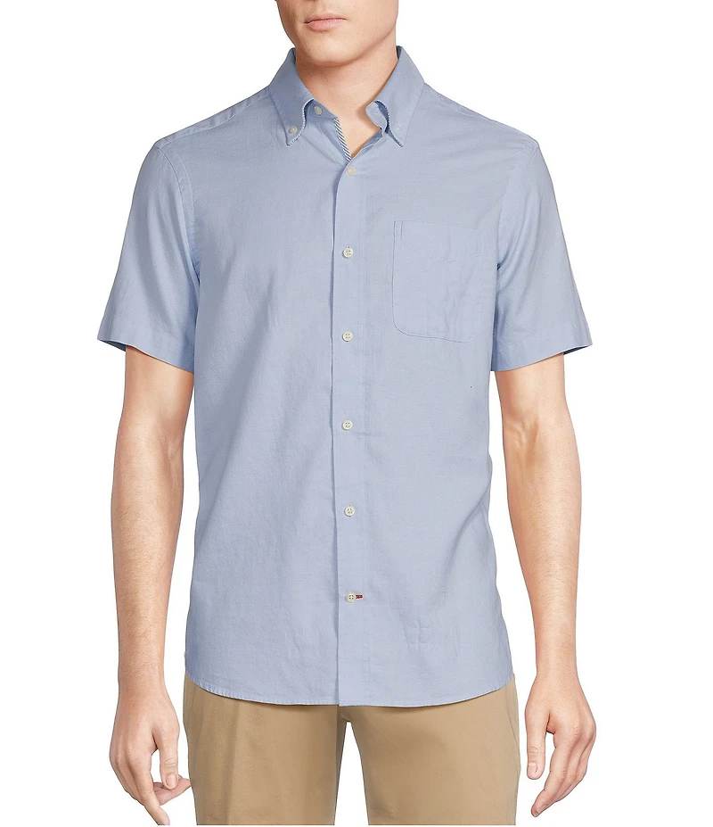 Cremieux Blue Label Solid Lightweight Oxford Short Sleeve Woven Shirt