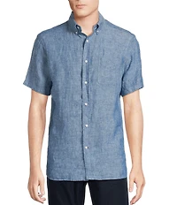 Cremieux Blue Label Solid Linen Short Sleeve Woven Shirt