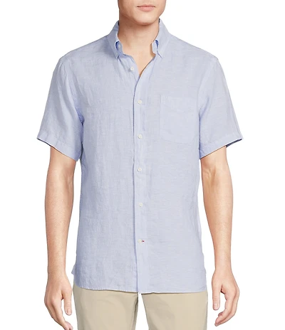 Cremieux Blue Label Solid Linen Short Sleeve Woven Shirt