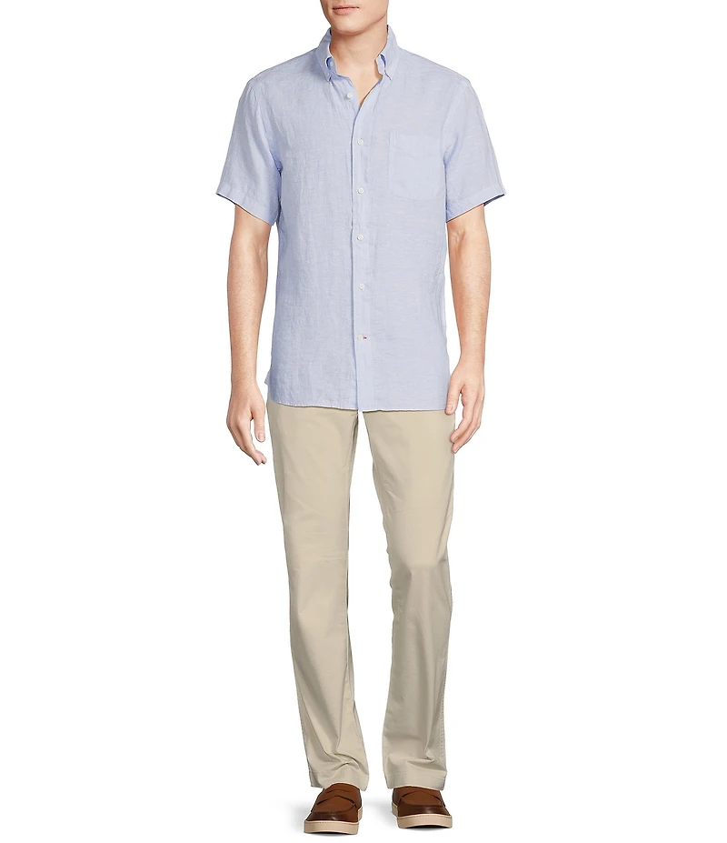 Cremieux Blue Label Solid Linen Short Sleeve Woven Shirt