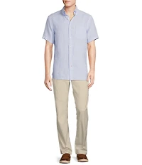 Cremieux Blue Label Solid Linen Short Sleeve Woven Shirt