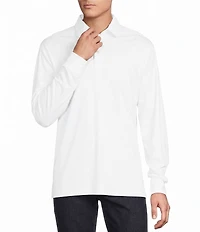 Cremieux Blue Label Solid Long Sleeve Cotton Interlock Polo Shirt