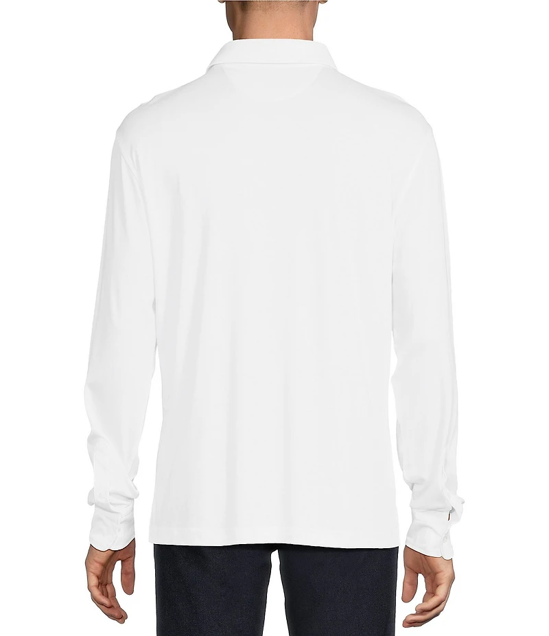 Cremieux Blue Label Solid Long Sleeve Cotton Interlock Polo Shirt