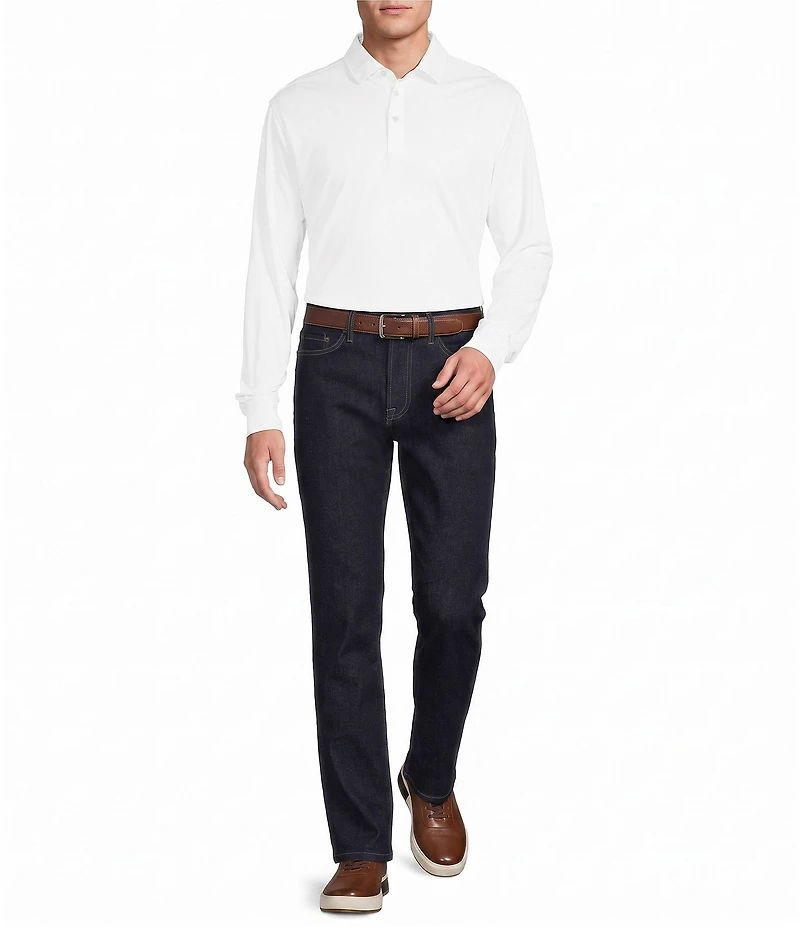 Cremieux Blue Label Solid Long Sleeve Cotton Interlock Polo Shirt