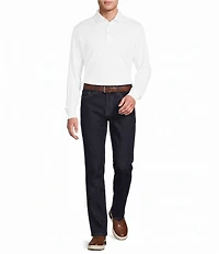 Cremieux Blue Label Solid Long Sleeve Cotton Interlock Polo Shirt