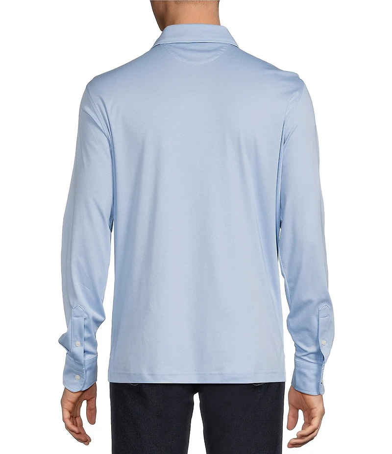 Cremieux Blue Label Solid Long Sleeve Cotton Interlock Polo Shirt