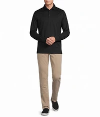 Cremieux Blue Label Solid Long Sleeve Cotton Interlock Polo Shirt