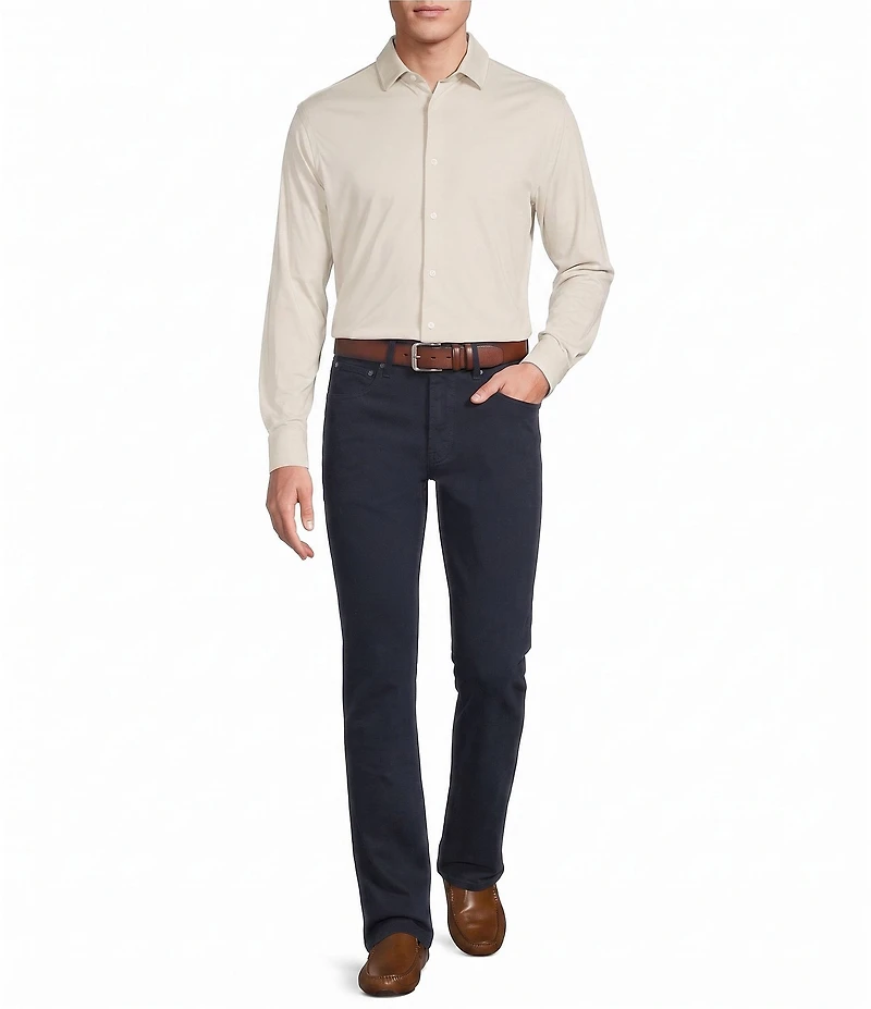 Cremieux Blue Label Solid Long Sleeve Cotton Interlock Shirt