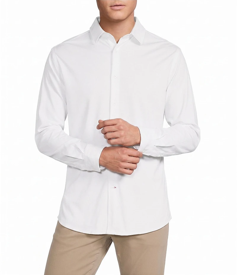 Cremieux Blue Label Solid Long Sleeve Cotton Interlock Shirt