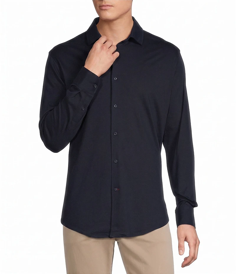 Cremieux Blue Label Solid Long Sleeve Cotton Interlock Shirt