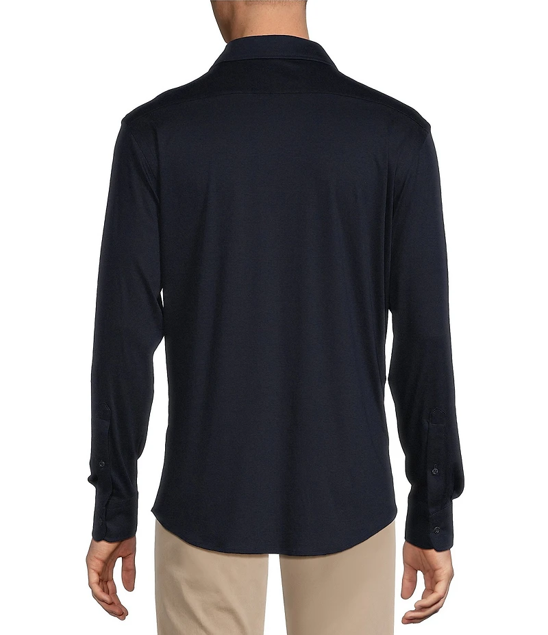 Cremieux Blue Label Solid Long Sleeve Cotton Interlock Shirt