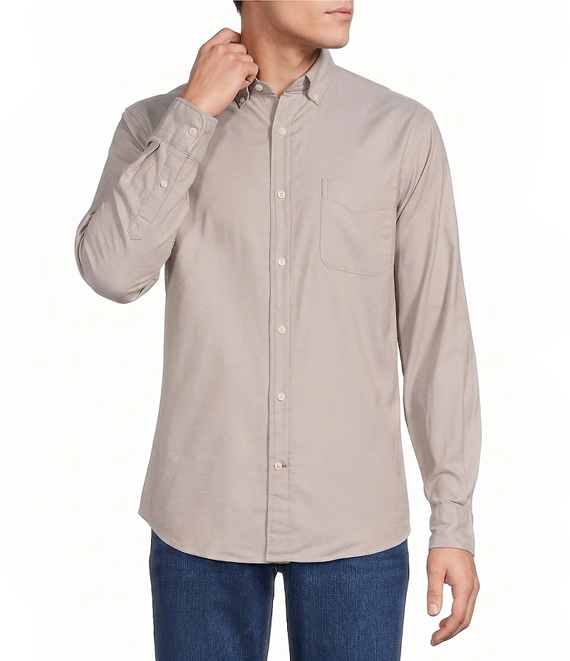 Cremieux Blue Label Solid Long Sleeve Woven Shirt