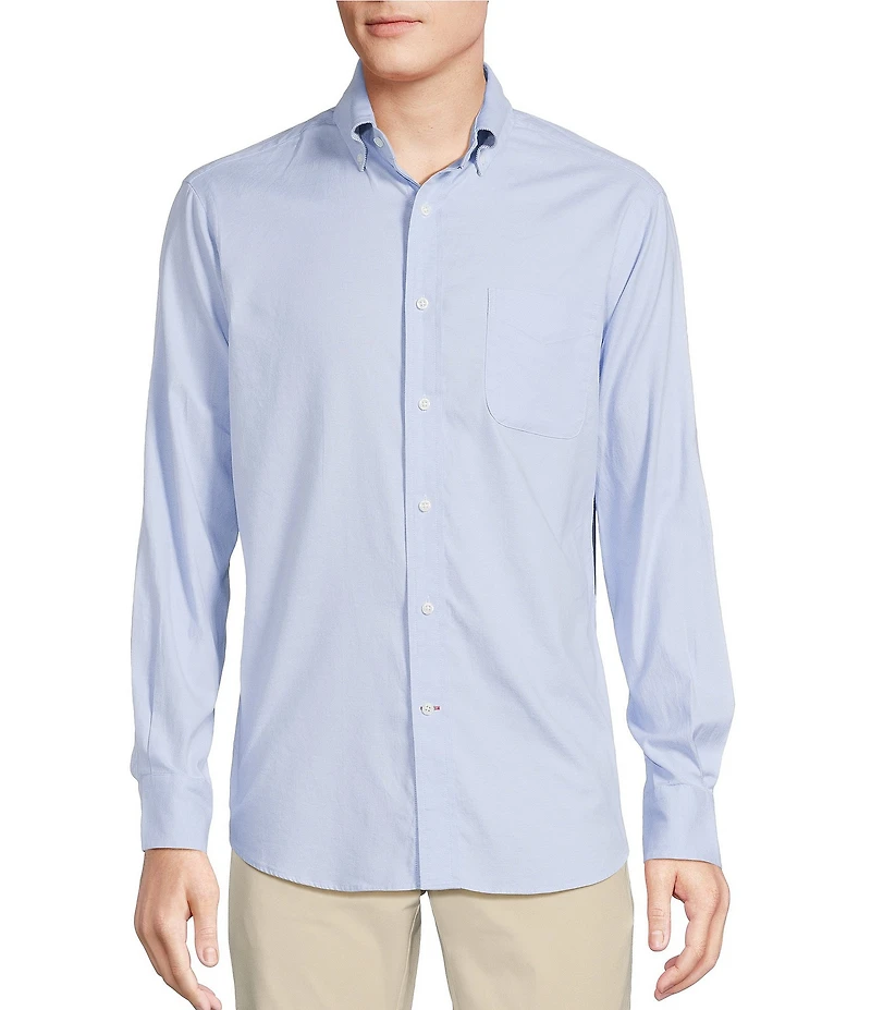Cremieux Blue Label Solid Oxford Long Sleeve Woven Shirt