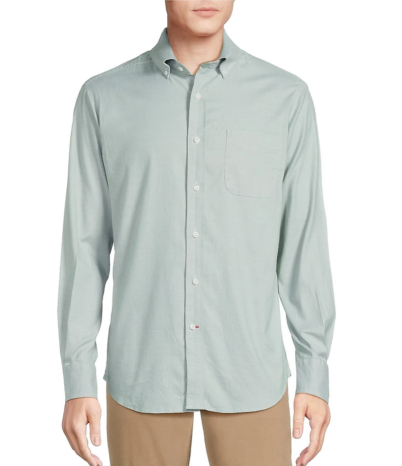 Cremieux Blue Label Solid Oxford Long Sleeve Woven Shirt