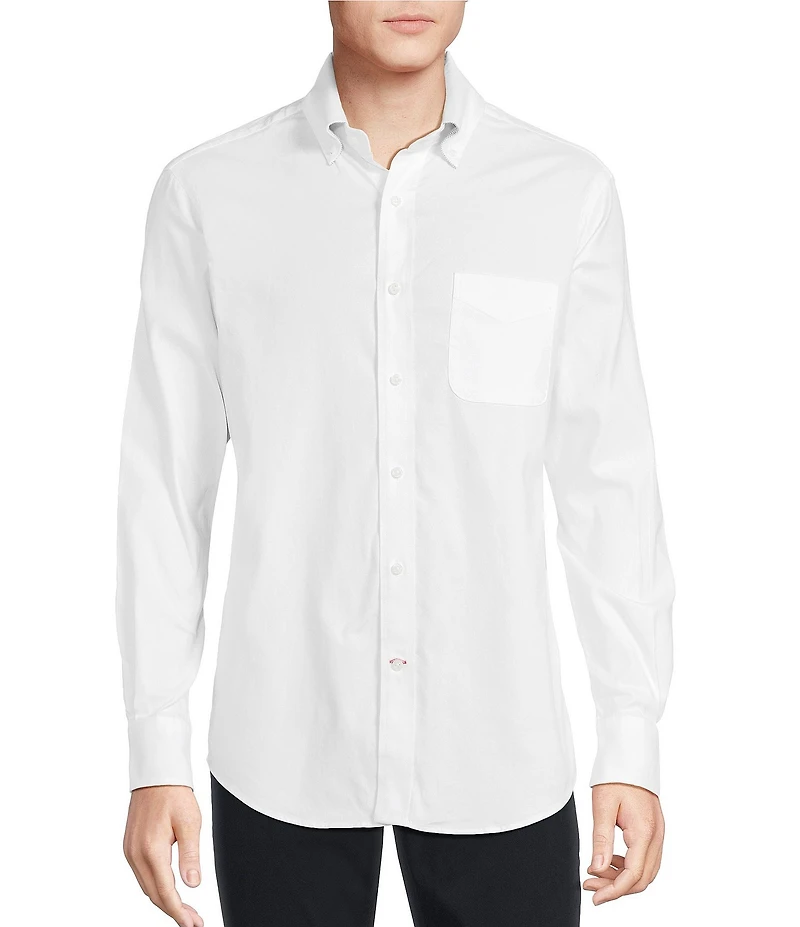 Cremieux Blue Label Solid Oxford Long Sleeve Woven Shirt