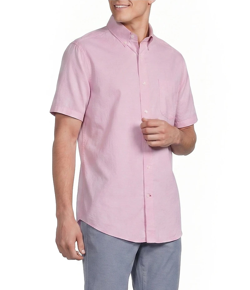 Cremieux Blue Label Solid Oxford Short Sleeve Woven Shirt