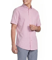 Cremieux Blue Label Solid Oxford Short Sleeve Woven Shirt