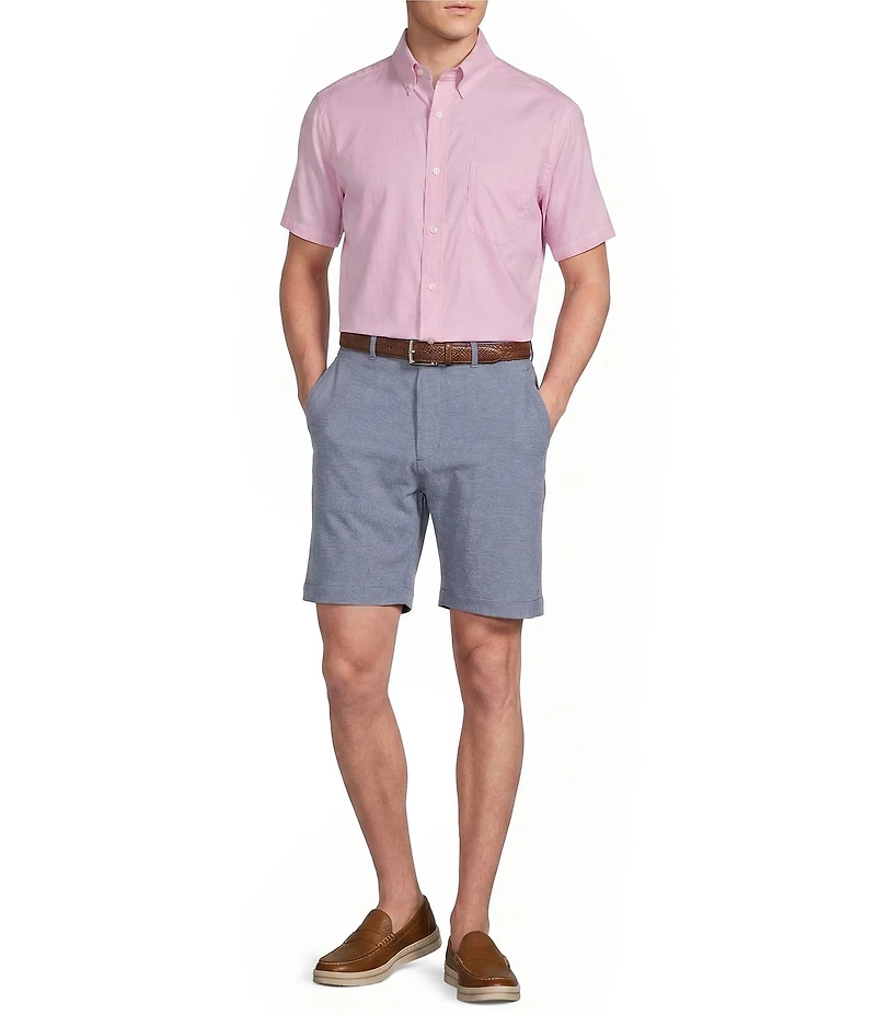 Cremieux Blue Label Solid Oxford Short Sleeve Woven Shirt