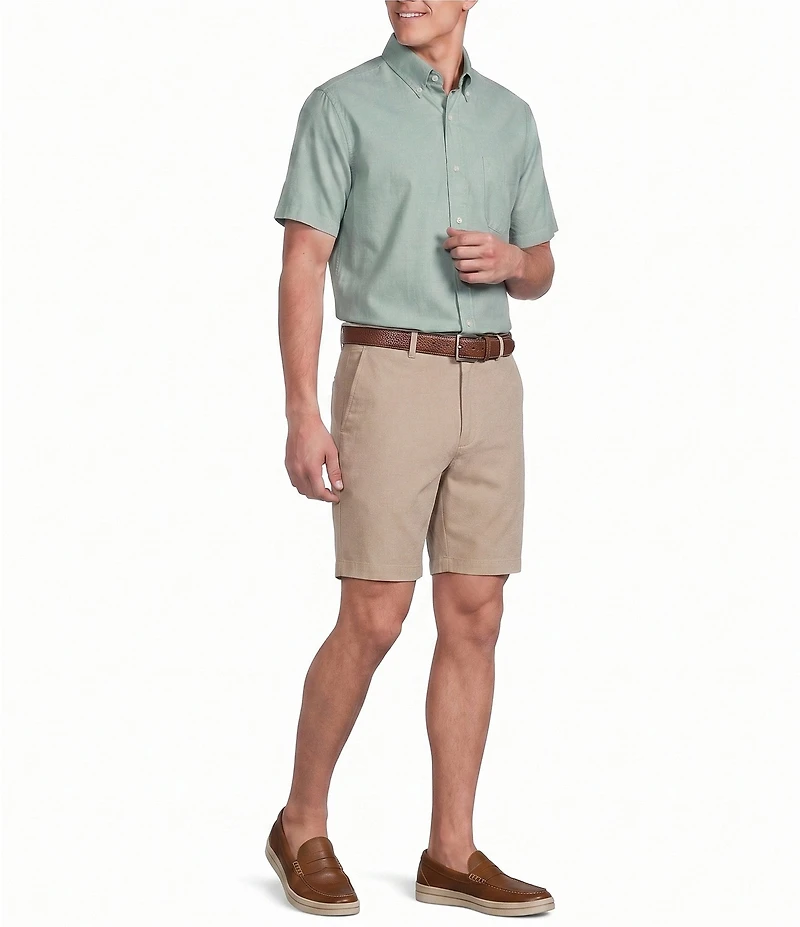 Cremieux Blue Label Solid Oxford Short Sleeve Woven Shirt