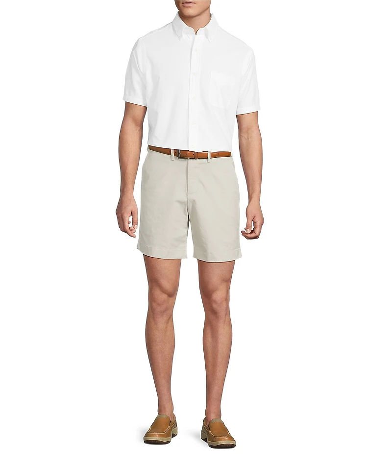 Cremieux Blue Label Solid Oxford Supima Cotton Short Sleeve Woven Shirt